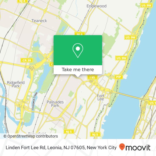 Mapa de Linden Fort Lee Rd, Leonia, NJ 07605