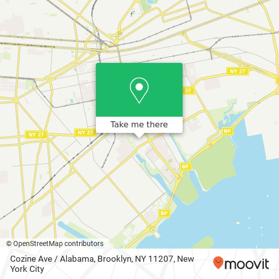 Mapa de Cozine Ave / Alabama, Brooklyn, NY 11207