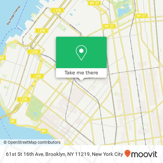 61st St 16th Ave, Brooklyn, NY 11219 map