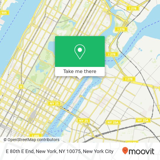 Mapa de E 80th E End, New York, NY 10075