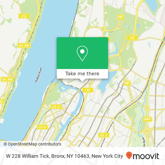 Mapa de W 228 William Tick, Bronx, NY 10463