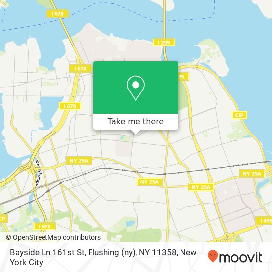 Bayside Ln 161st St, Flushing (ny), NY 11358 map