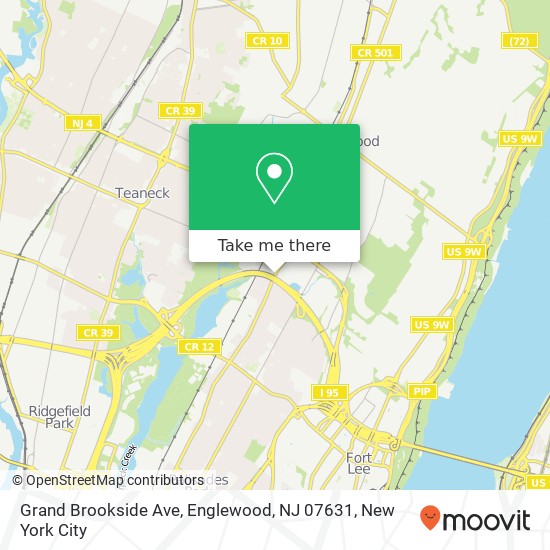 Mapa de Grand Brookside Ave, Englewood, NJ 07631