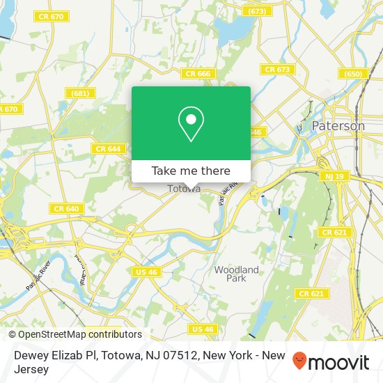 Mapa de Dewey Elizab Pl, Totowa, NJ 07512