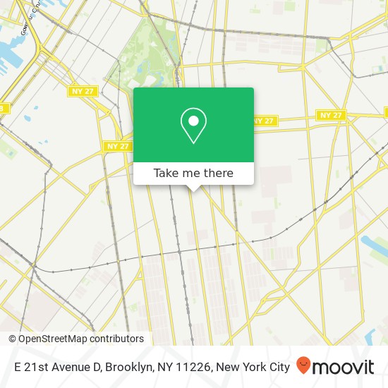 Mapa de E 21st Avenue D, Brooklyn, NY 11226