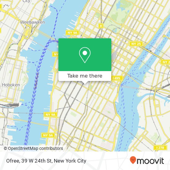 Ofree, 39 W 24th St map