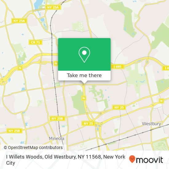 Mapa de I Willets Woods, Old Westbury, NY 11568