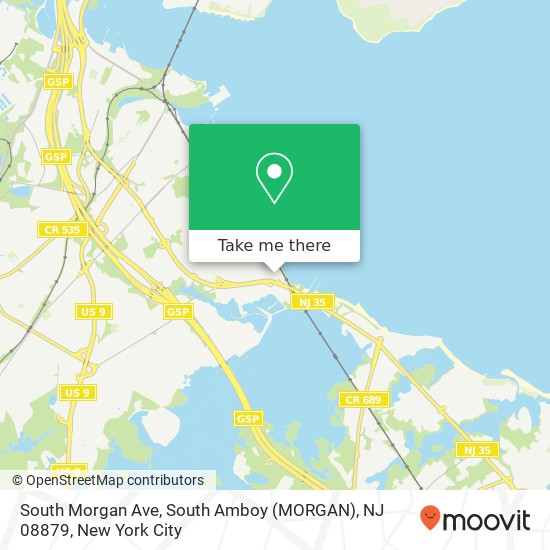 Mapa de South Morgan Ave, South Amboy (MORGAN), NJ 08879