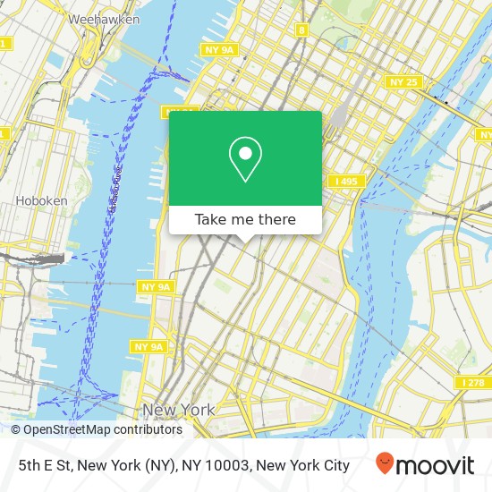 Mapa de 5th E St, New York (NY), NY 10003