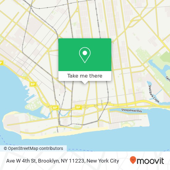 Mapa de Ave W 4th St, Brooklyn, NY 11223