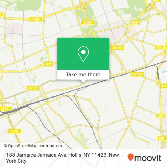 Mapa de 188 Jamaica Jamaica Ave, Hollis, NY 11423