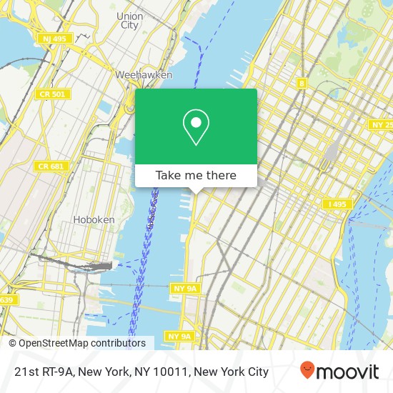 Mapa de 21st RT-9A, New York, NY 10011