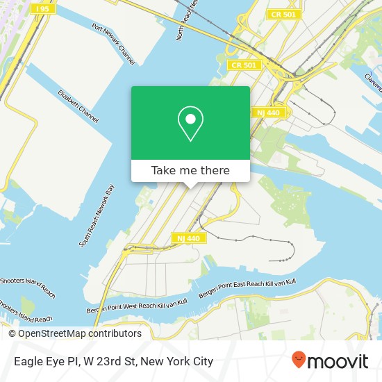 Eagle Eye PI, W 23rd St map