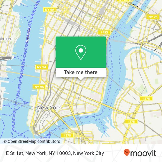 E St 1st, New York, NY 10003 map