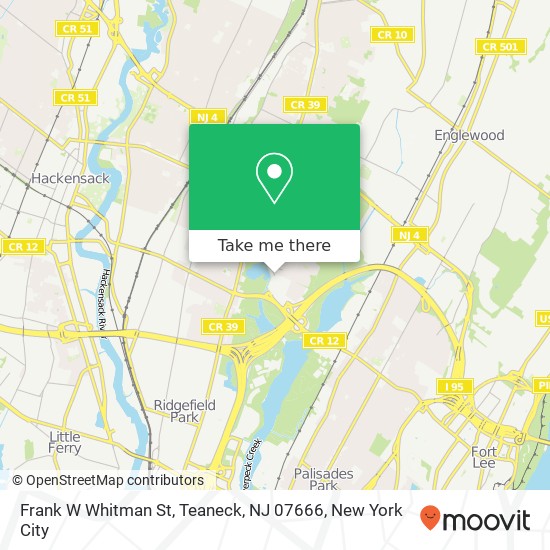 Frank W Whitman St, Teaneck, NJ 07666 map