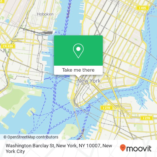 Mapa de Washington Barclay St, New York, NY 10007