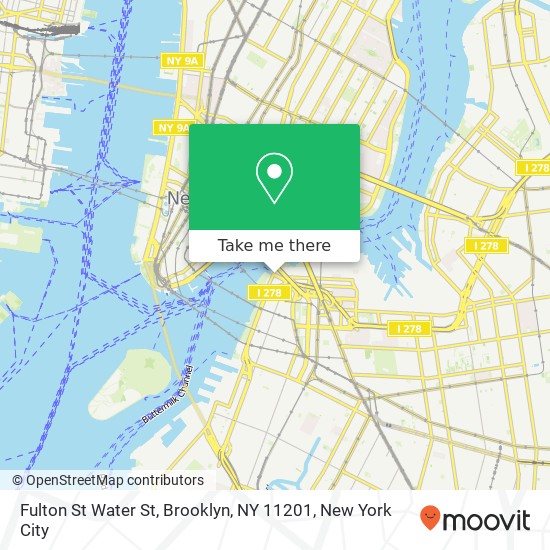 Mapa de Fulton St Water St, Brooklyn, NY 11201