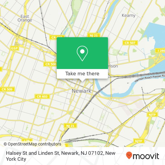 Halsey St and Linden St, Newark, NJ 07102 map