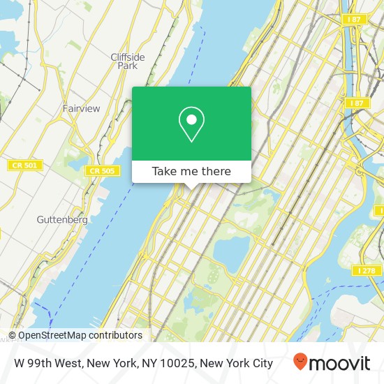 W 99th West, New York, NY 10025 map