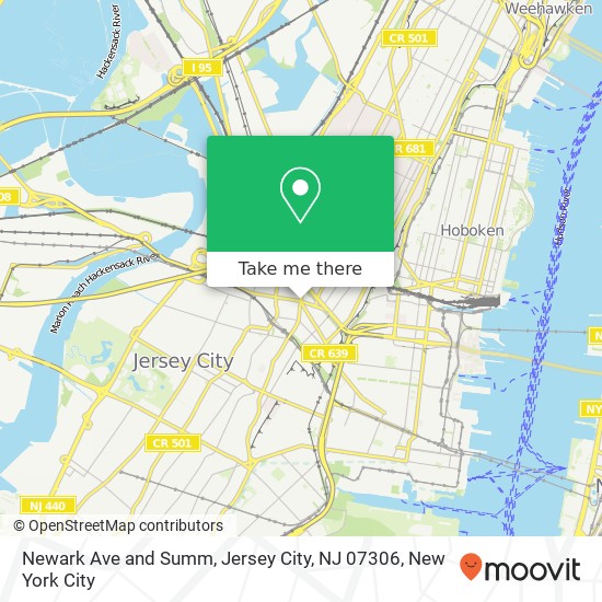 Mapa de Newark Ave and Summ, Jersey City, NJ 07306