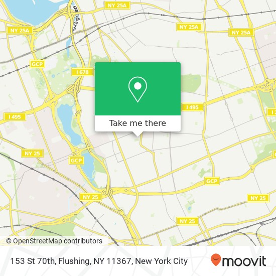 153 St 70th, Flushing, NY 11367 map