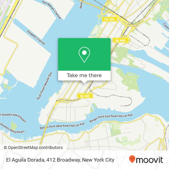 El Aguila Dorada, 412 Broadway map
