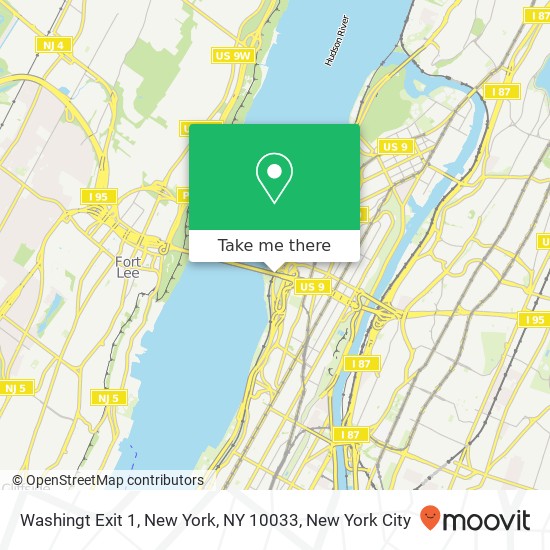 Mapa de Washingt Exit 1, New York, NY 10033