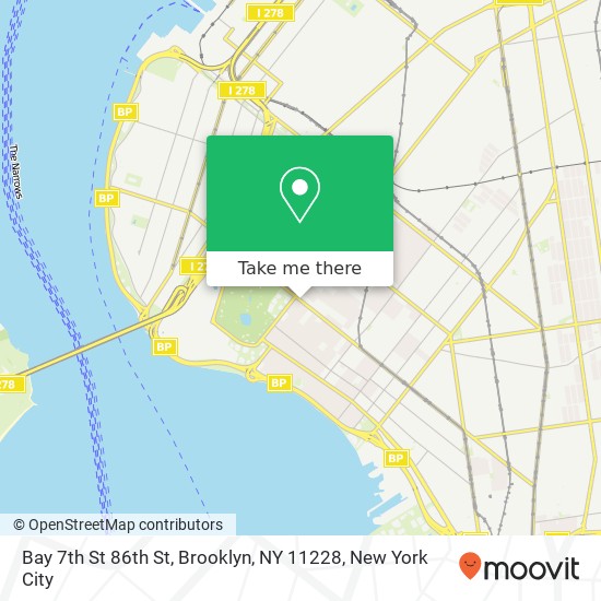 Bay 7th St 86th St, Brooklyn, NY 11228 map