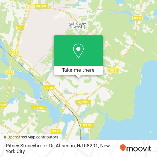 Mapa de Pitney Stoneybrook Dr, Absecon, NJ 08201