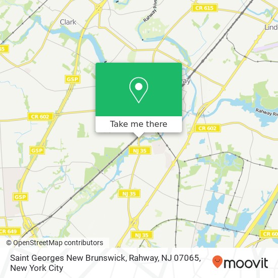 Mapa de Saint Georges New Brunswick, Rahway, NJ 07065