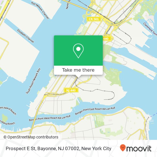 Mapa de Prospect E St, Bayonne, NJ 07002