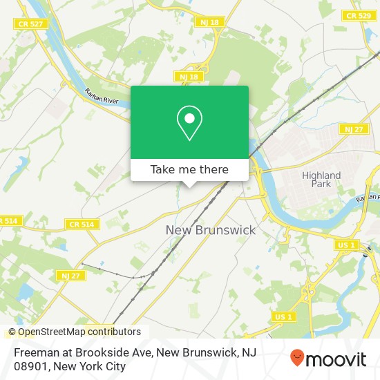 Mapa de Freeman at Brookside Ave, New Brunswick, NJ 08901