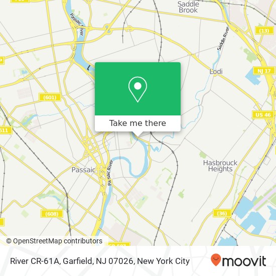 Mapa de River CR-61A, Garfield, NJ 07026