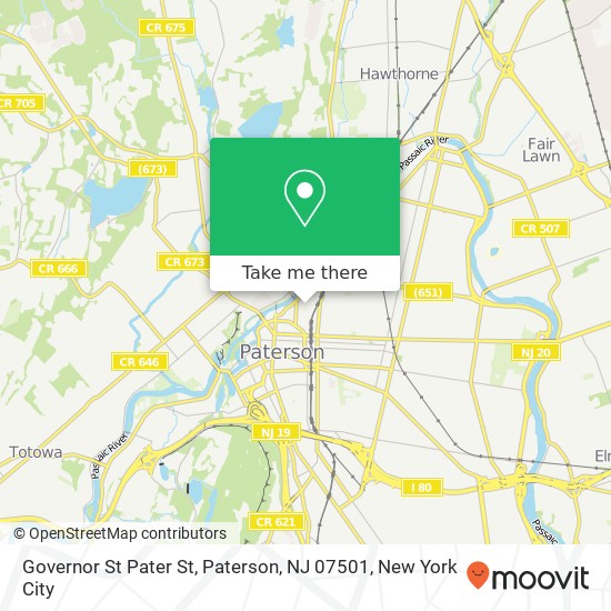 Mapa de Governor St Pater St, Paterson, NJ 07501