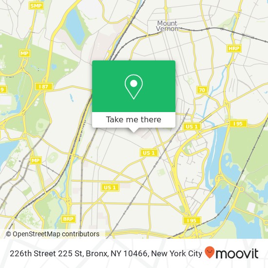 Mapa de 226th Street 225 St, Bronx, NY 10466