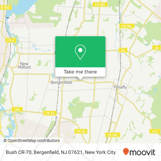 Mapa de Bush CR-70, Bergenfield, NJ 07621