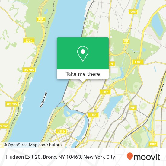 Mapa de Hudson Exit 20, Bronx, NY 10463