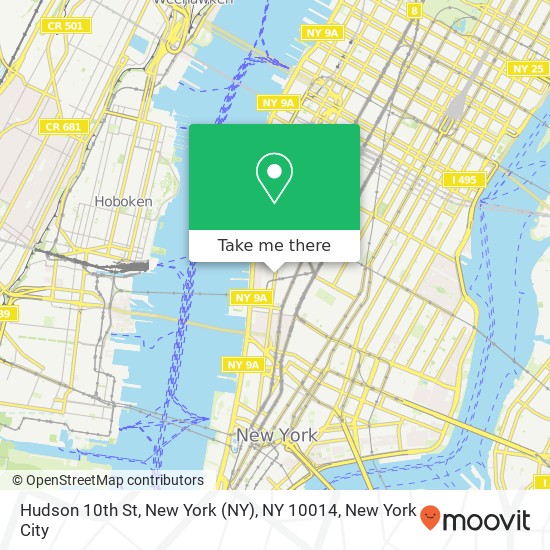 Hudson 10th St, New York (NY), NY 10014 map