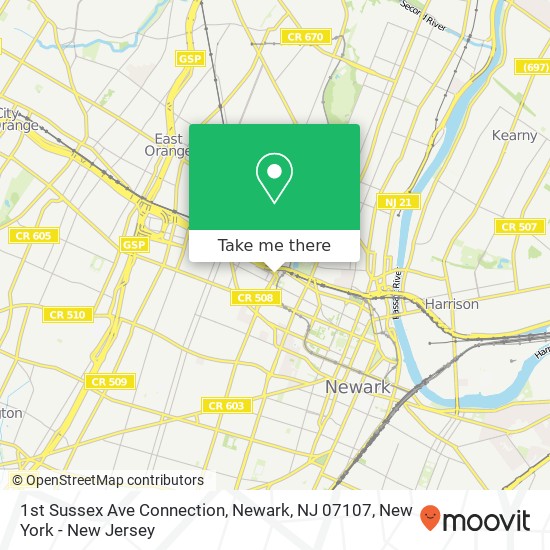 1st Sussex Ave Connection, Newark, NJ 07107 map