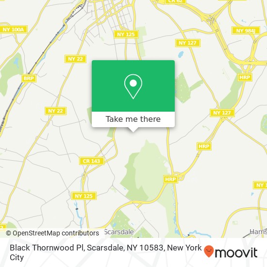Mapa de Black Thornwood Pl, Scarsdale, NY 10583