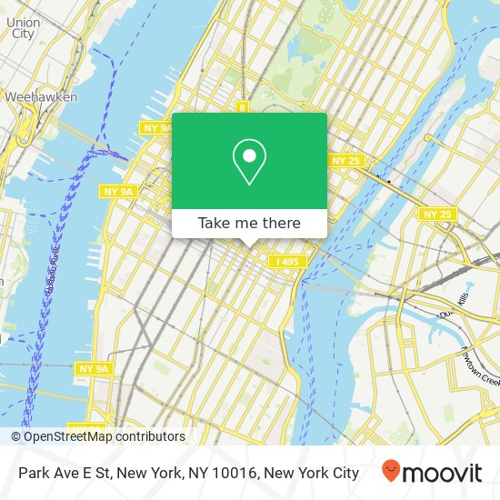 Mapa de Park Ave E St, New York, NY 10016