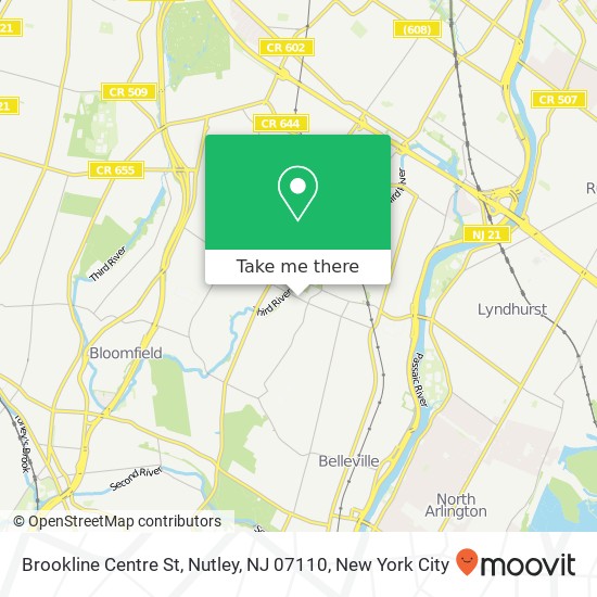 Mapa de Brookline Centre St, Nutley, NJ 07110