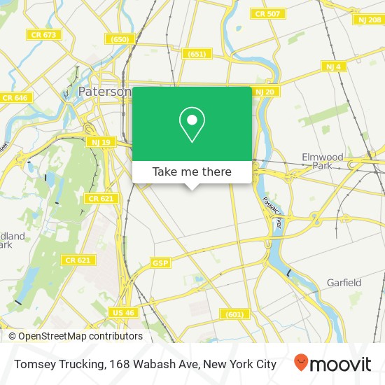 Mapa de Tomsey Trucking, 168 Wabash Ave