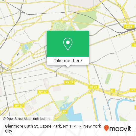 Mapa de Glenmore 80th St, Ozone Park, NY 11417