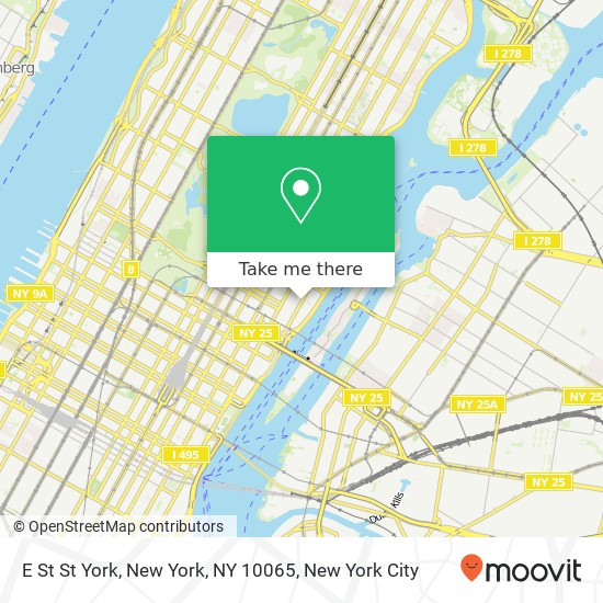 Mapa de E St St York, New York, NY 10065