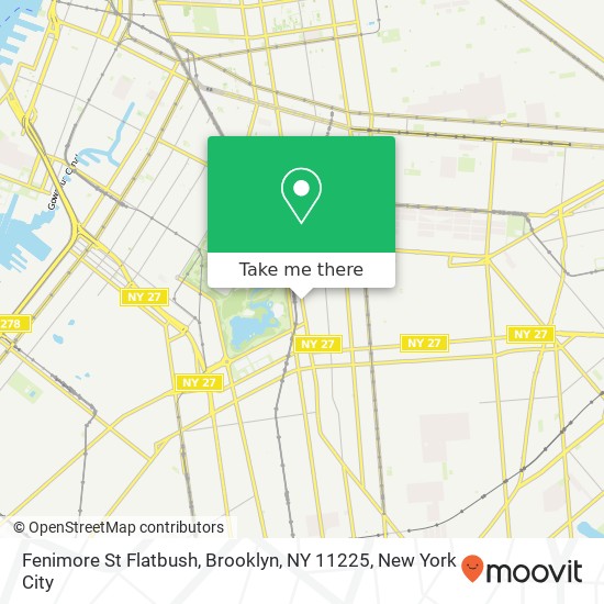 Mapa de Fenimore St Flatbush, Brooklyn, NY 11225