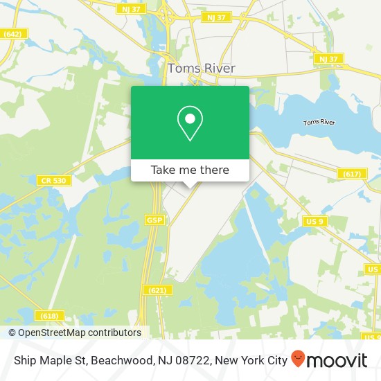 Ship Maple St, Beachwood, NJ 08722 map