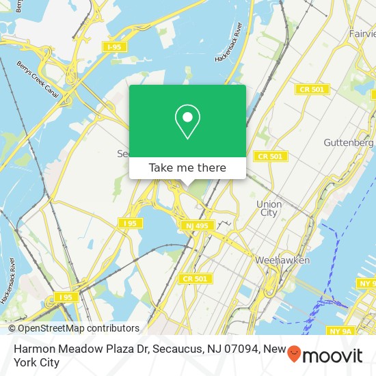 Mapa de Harmon Meadow Plaza Dr, Secaucus, NJ 07094