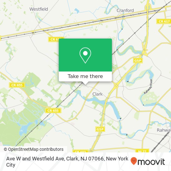 Mapa de Ave W and Westfield Ave, Clark, NJ 07066