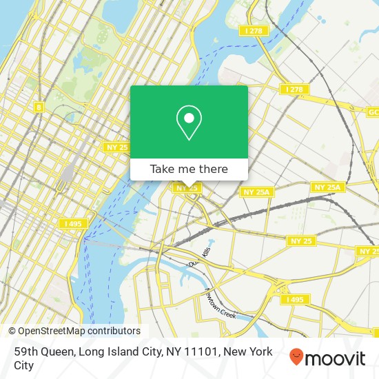 Mapa de 59th Queen, Long Island City, NY 11101